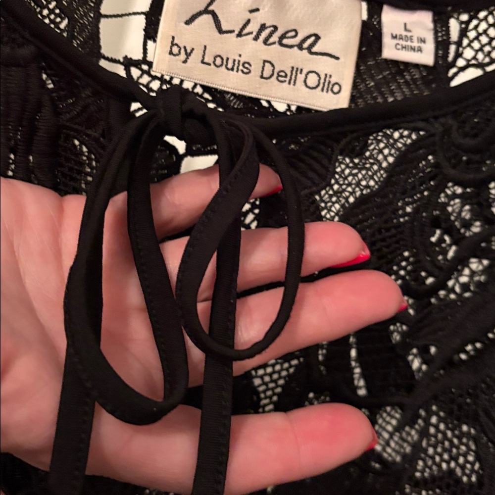 Linea by Louis Dell'Olio Black Lace Top - Picture 4 of 5